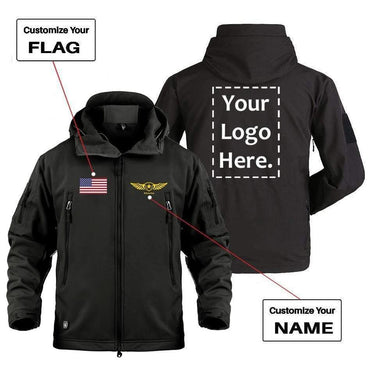 CUSTOM FLAG, LOGO & NAME WITH BADGE DESIGNED MILITARY FLEECE THE AV8R